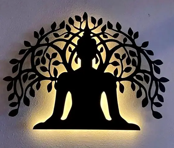 Cuadro de Buda con árbol de la vida en corte láser - Pixel Labs