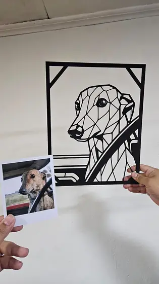 Retrato de Galgo personalizado a partir de una foto, corte láser - Pixel Labs